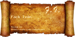 Fack Iván névjegykártya